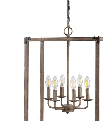 Magnolia Adjustable Iron Rustic Farmhouse LED Pendant - JONATHAN Y